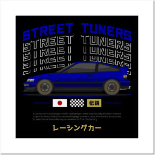 Midnight Racer Blue CRX JDM Posters and Art